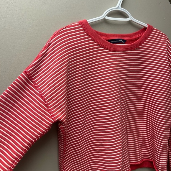 Abercrombie & Fitch Pink & White Striped Sweater - Picture 2 of 5